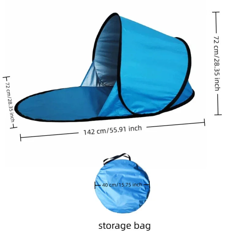 Summer Folding Tents Single Beach Outdoor Camping Instant Pop-up Automatic Sun Shelter UV Protection Sunscreen Mini Beach Tent