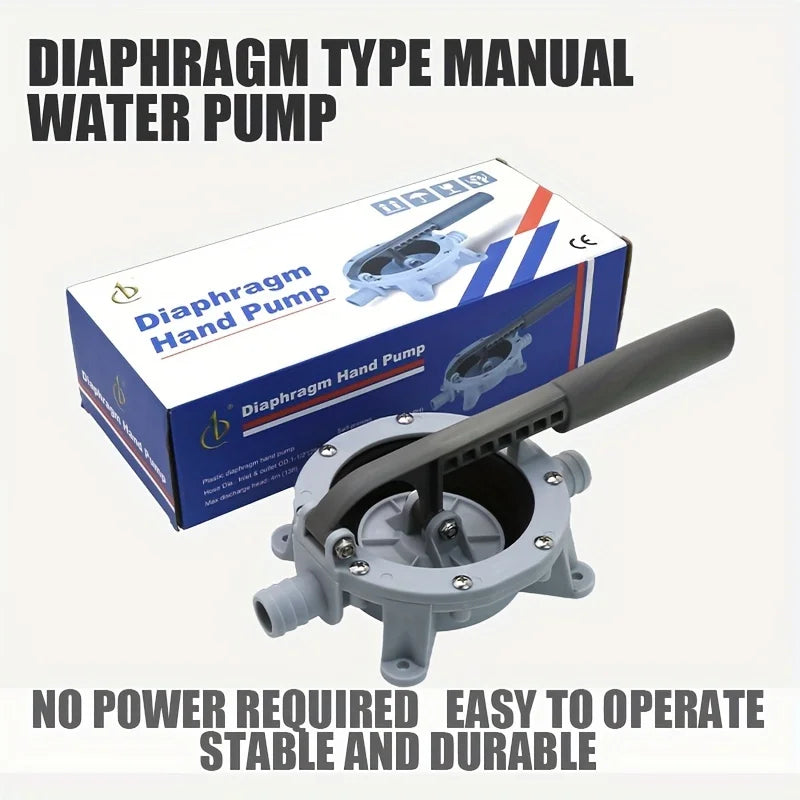 720GPH Manual Bilge Pump Hand Tools Water Transfer Diaphragm Self-Priming Pump for Marine Boat