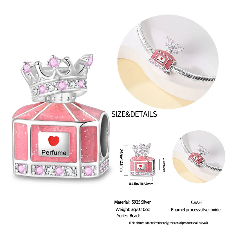 New 925 sterling silver bow star love pink series charm beads suitable for 3mm original bracelet DIY fashion jewelry gift