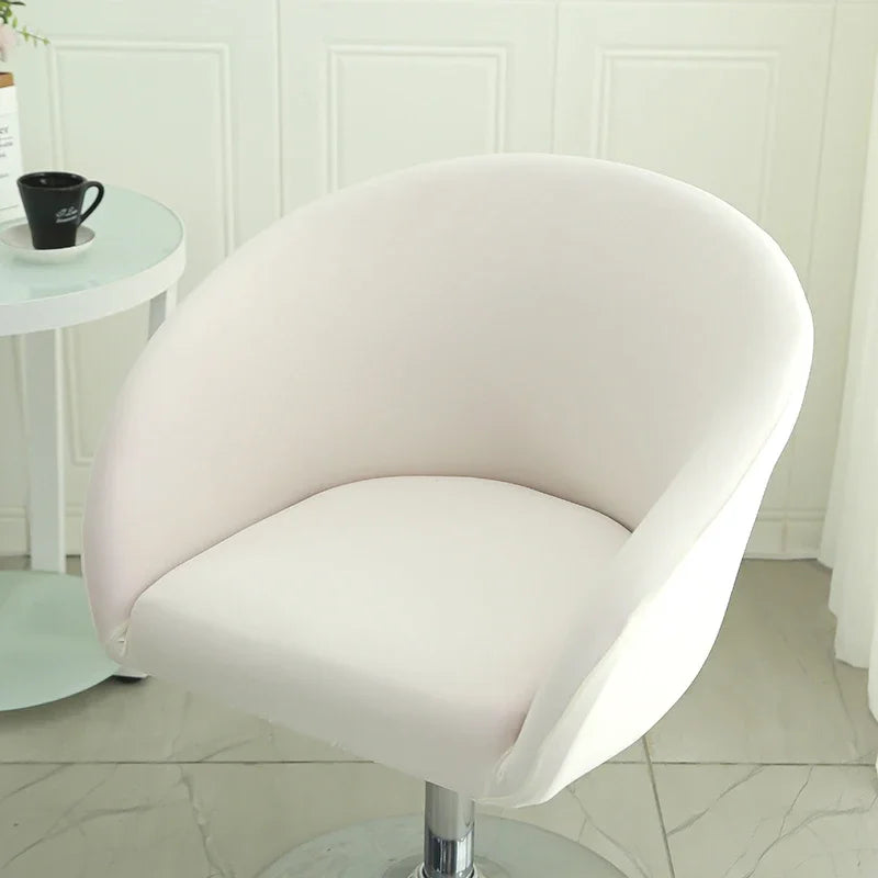 Semi-Circular Chair Cover Elastic Dining Chairs Slipcovers Accent Curved Chairs Dustproof Covers Armchair Seat Case Home Decor