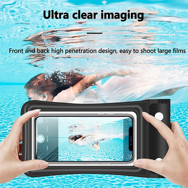 AquaGlide Clear – Transparent Waterproof Touchscreen Phone Case