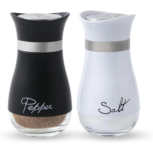 2 Pack Salt and Pepper Shakers, Kitchen Accessories Spice Jars, 4 Ounces Farmhouse Spice Dispenser, Sealed To Prevent Moisture