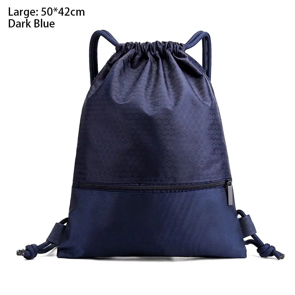 Waterproof Drawstring Pocket Simple Backpack Unisex Fitness Backpack Lightweight Basketball Helmet Storage Bag Oxford Zipper Bag