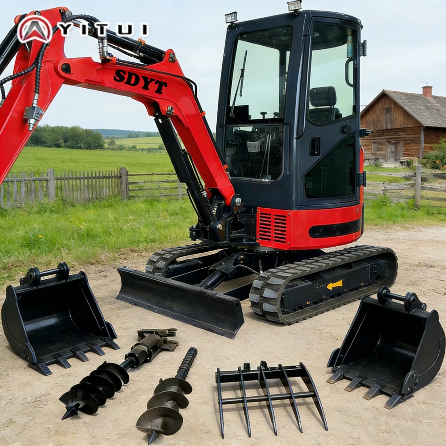 New 3.5 Ton Mini Excavator Crawler Small Excavator With Cab Hydraulic Bucket For Home Construction Earthmoving Project Customize