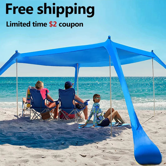 Camping Tent Windproof Pop Up Awning Outdoor Beach Sun Shade UV Ultralight Beach Canopy Tents for Camping Fishing Picnics