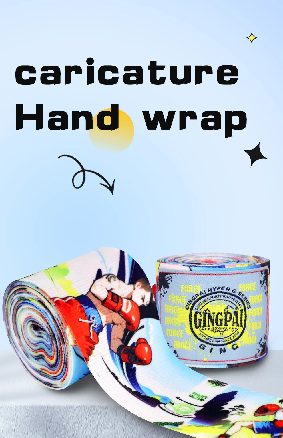 Boxing straps, hand straps, adult and children's hand wraps, fitness combat Muay Thai elastic straps, hand cloth bandages
