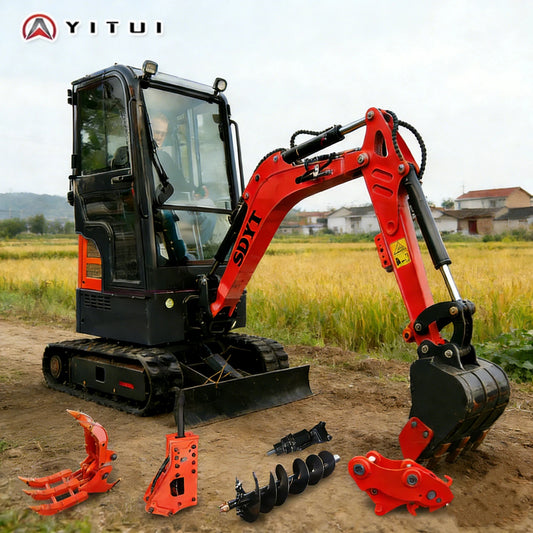 New 1.2 Ton Mini Hydraulic Excavator WIth Cab Small Crawler Digger For Agriculture Home Use Customized Durable & Reliable