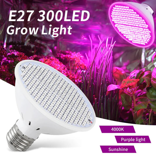 E27 Full Spectrum LED Grow Light Bulb 220V 48/80/300leds Indoor Garden Hydroponic Led Grow Light Box Tent Plant Growth Lamp