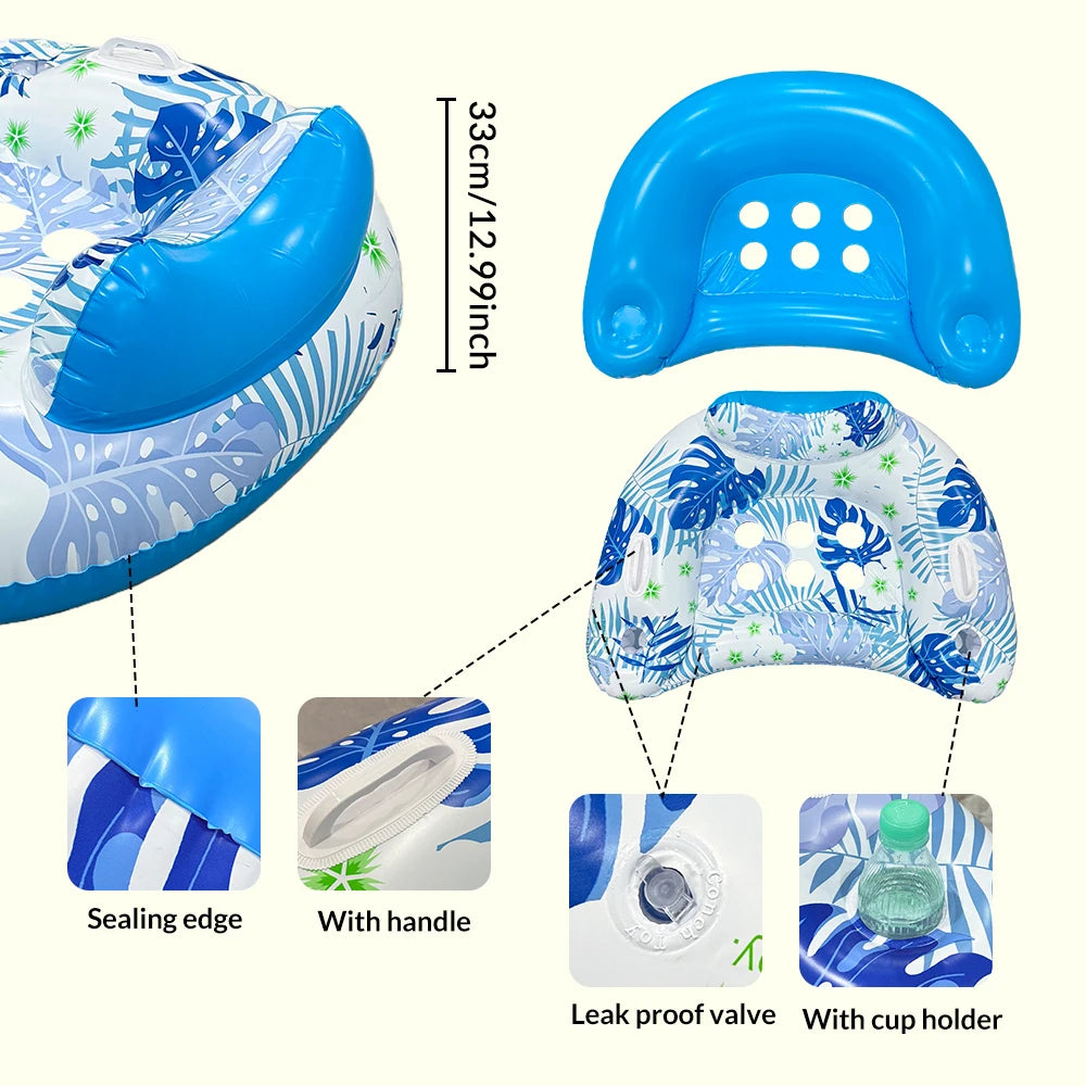 1pcInflatable Pool Float - Adult U-shaped Mesh Float Bed, Suitable for Sunbathing, Lakeside, Beach, and Water Floatation Leisure