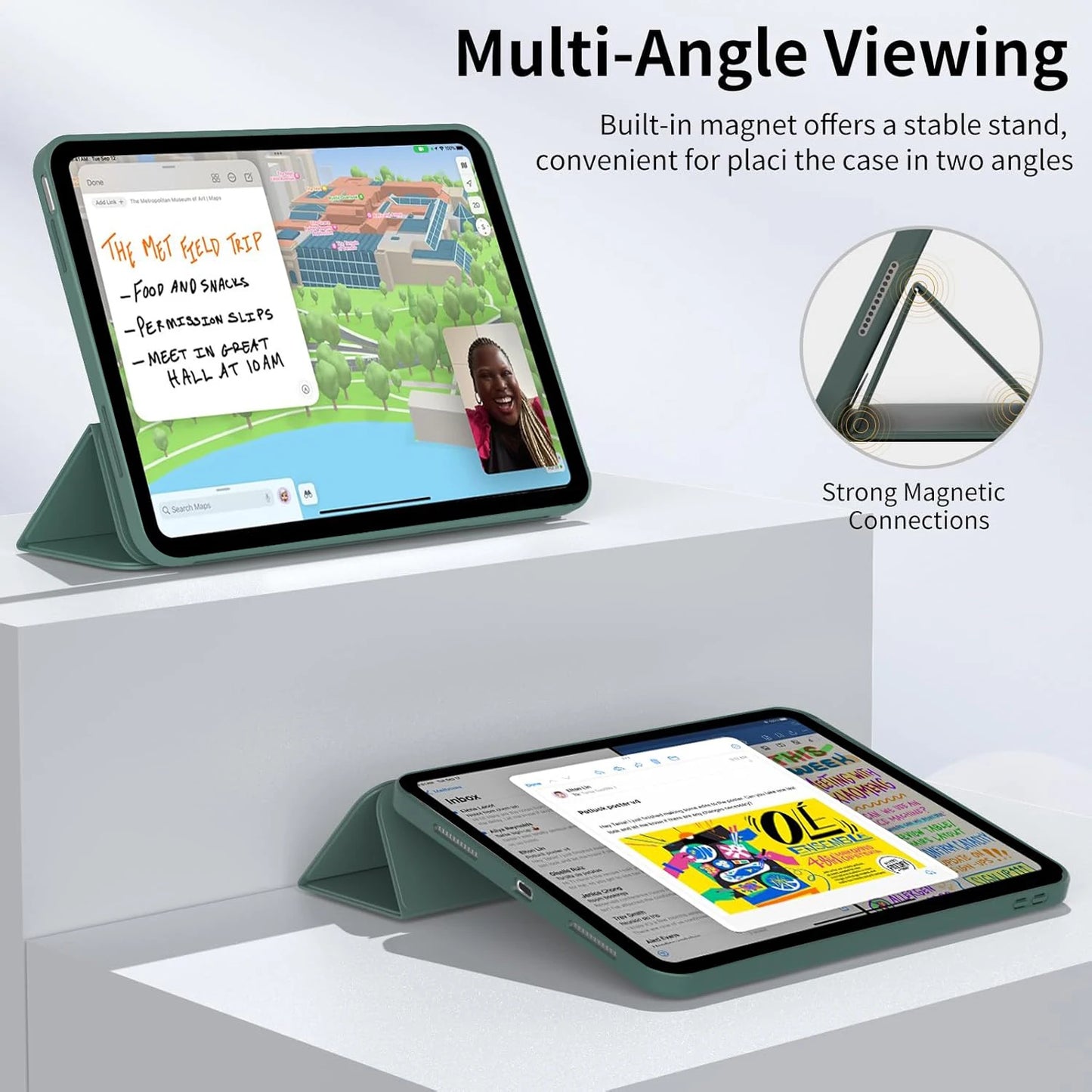 Tri-fold Flip Case For iPad 7th 8th 9th Gen 10.2 inch 7/8/9 A2198 A2604 A2270 A2430 Magnetic Stand PU Leather Protective Cover