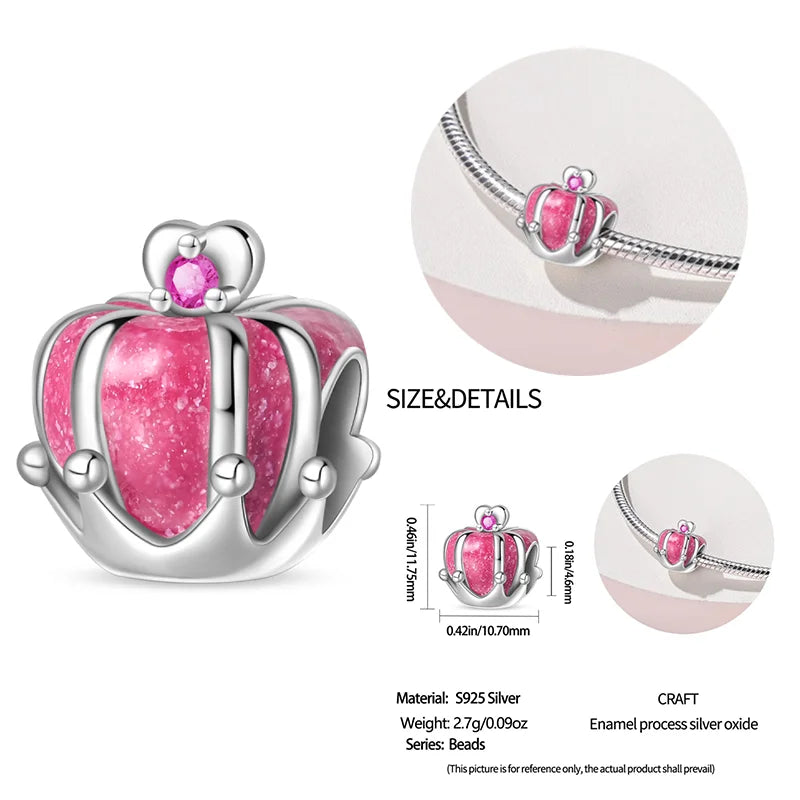New 925 sterling silver bow star love pink series charm beads suitable for 3mm original bracelet DIY fashion jewelry gift