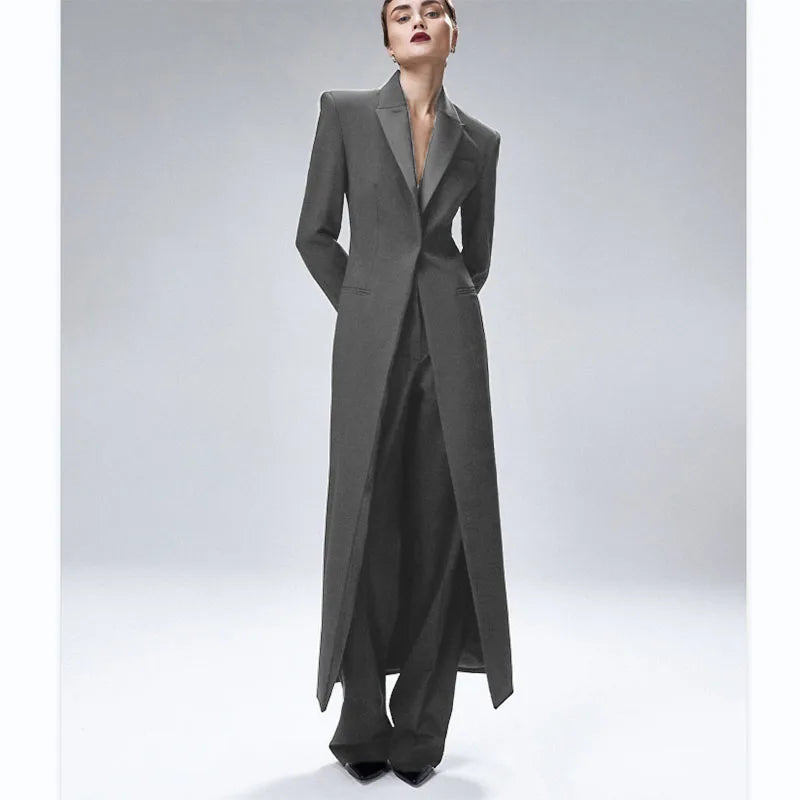Women's Suit 2-Piece Elegant And Fashionable Women's Suit Jacket Suit Slim Business Formal Wedding One-Button Long Coat XS-XXXL