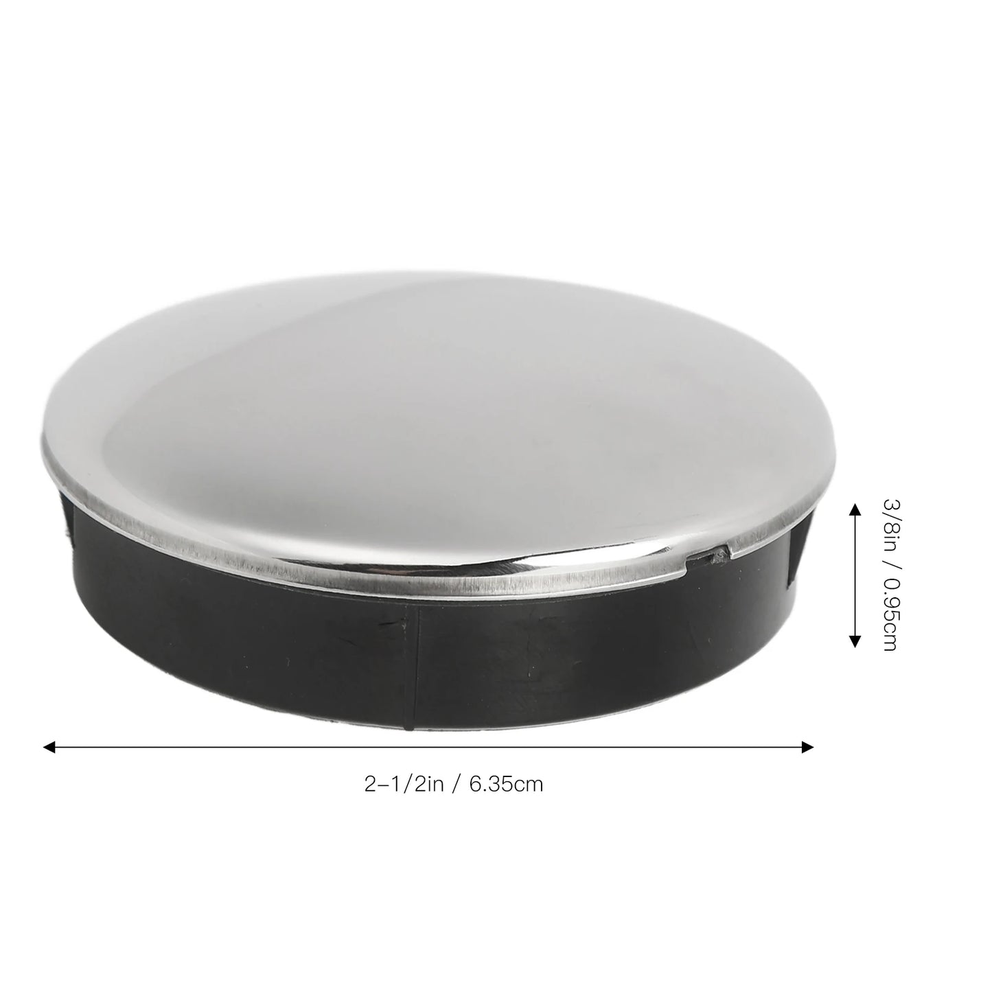 Boat Steering Wheel Center Cap 2.5in/6.35cm 316 Stainless Steel ABS Snap in for Yachts