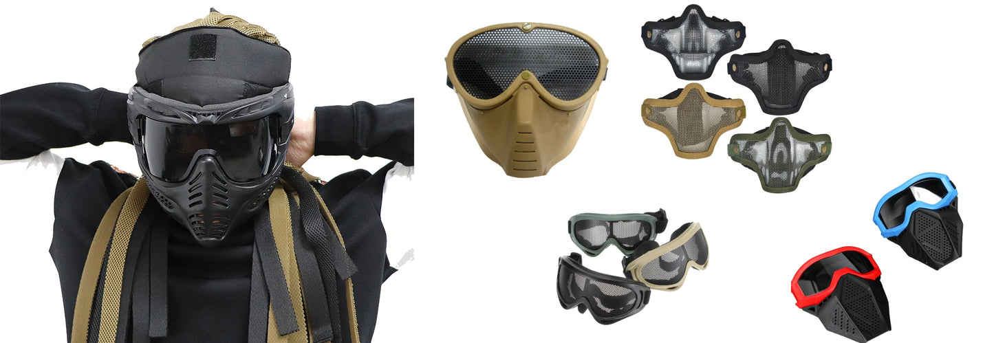 Full Face Tactical Mask Kids Gel Soft EVA Paint Ball Airsoft CS Go Toys Blaster Guns Shooting Games for party game War boys gift