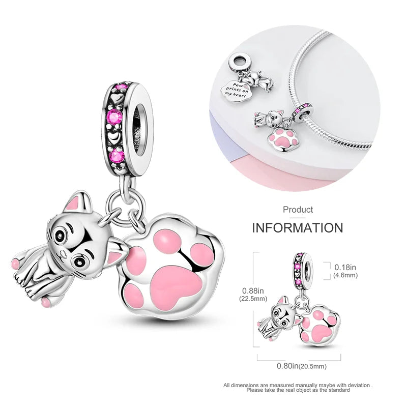 New 925 sterling silver bow star love pink series charm beads suitable for 3mm original bracelet DIY fashion jewelry gift