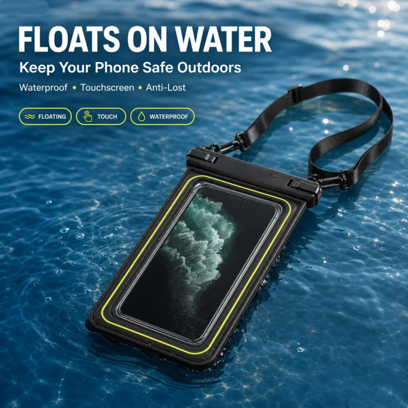 WaveSafe Float — Waterproof Phone Pouch with Crossbody Strap