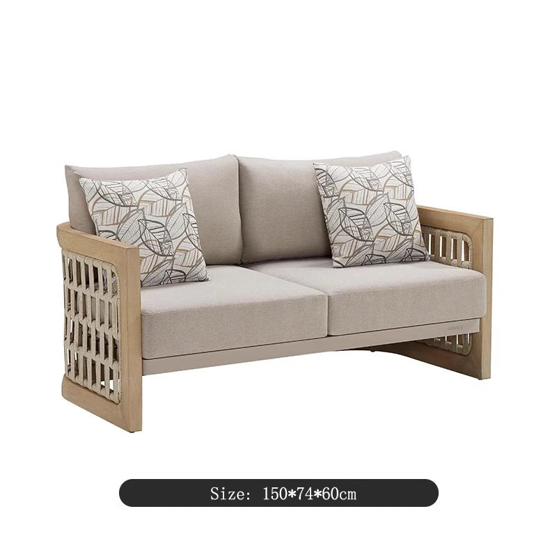 Contemporary Best Selling Garden Furniture Set Patio Rattan Outdoor Garden Sofa Solid Wood Courtyard Furniture Rattan Sofas