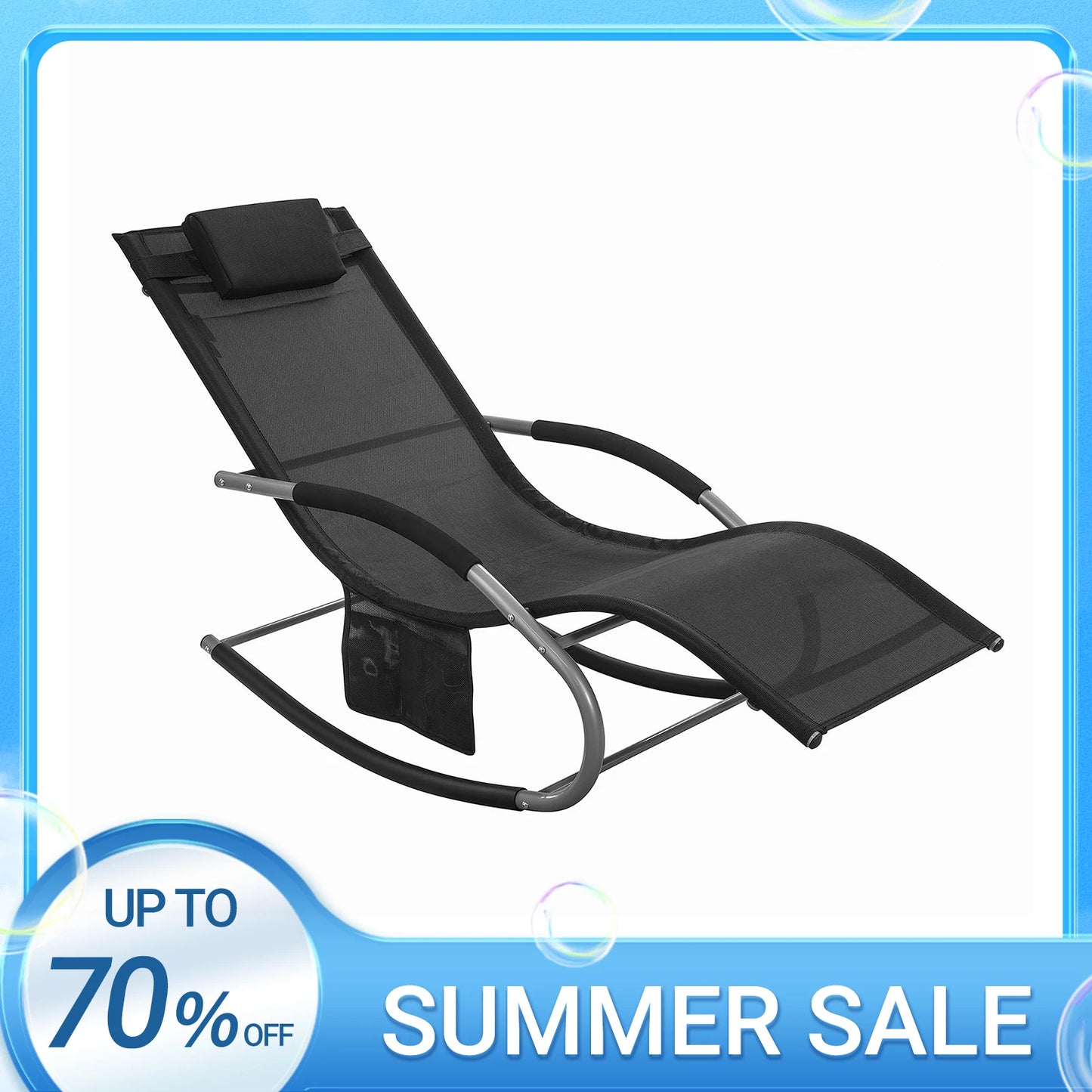 SoBuy OGS28 Sun lounger garden lounger swing with bag and breathable and airy swing lounger for gardens, courtyards, beaches