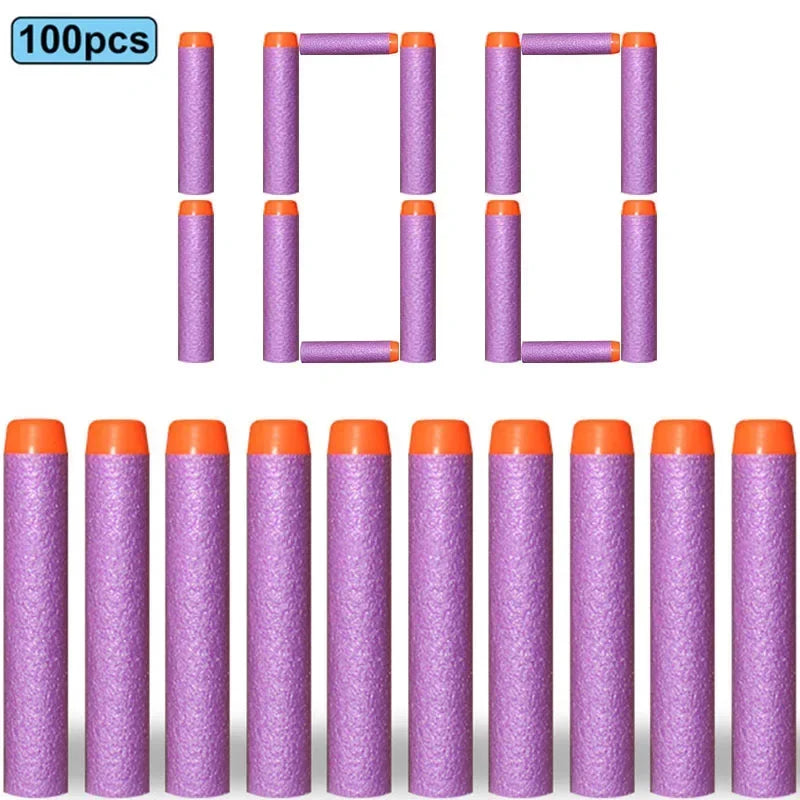 7.2cm 100pcs for Nerf Soft Bullets Darts Round Head Refill Sponge Darts Kids Children Toy Gun Bullets for NERF N-Strike Blasters