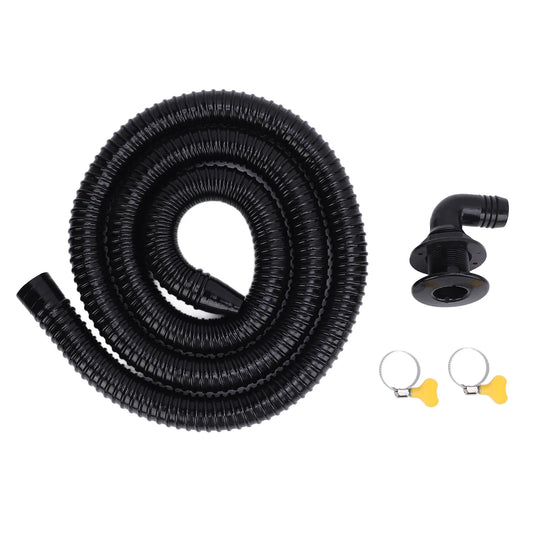 Boat Bilge Installation Kit Marine Bilge Drainage System with Flexible Pipe Clamps and Elbow Connector for 1100GPH Bilge Pump