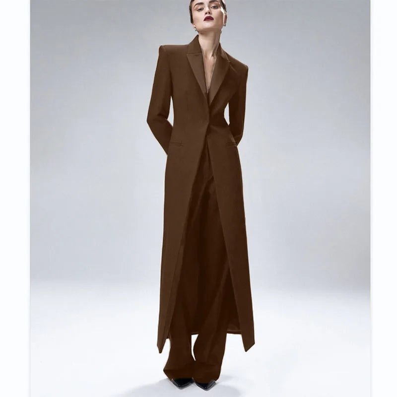 Women's Suit 2-Piece Elegant And Fashionable Women's Suit Jacket Suit Slim Business Formal Wedding One-Button Long Coat XS-XXXL