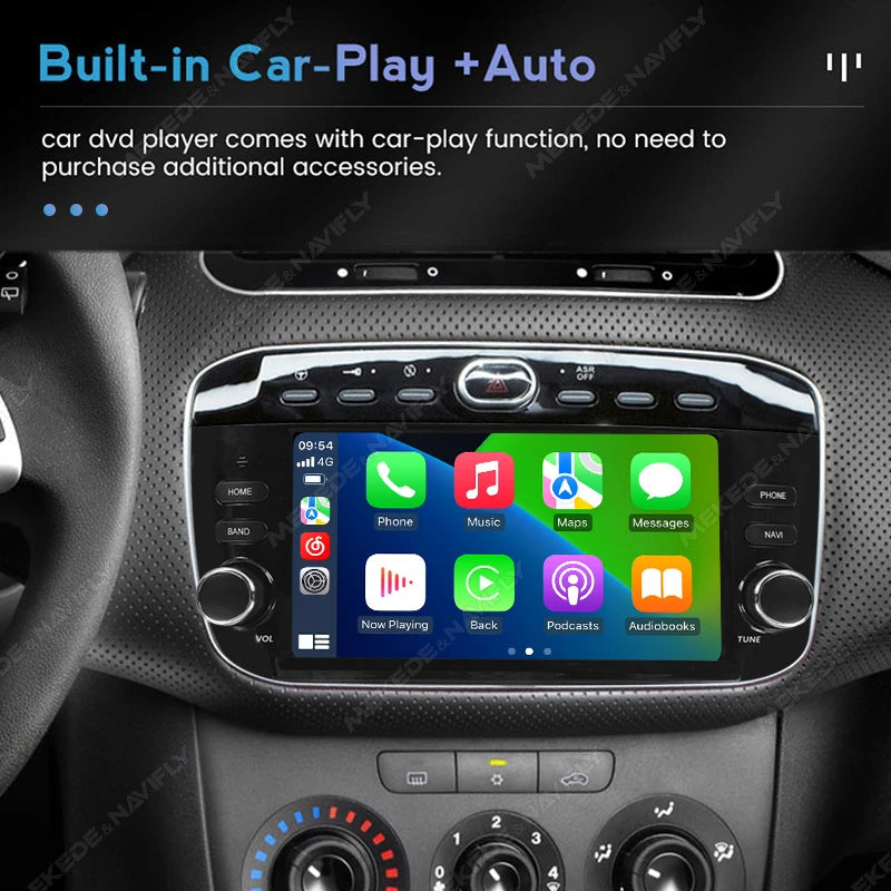 Carplay Andorid Auto Car Radio for Fiat Linea Punto EVO 2012-2015 Intelligent System Player WIFI BT Audio FM Stereo Automotivo