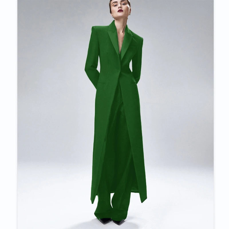 Women's Suit 2-Piece Elegant And Fashionable Women's Suit Jacket Suit Slim Business Formal Wedding One-Button Long Coat XS-XXXL