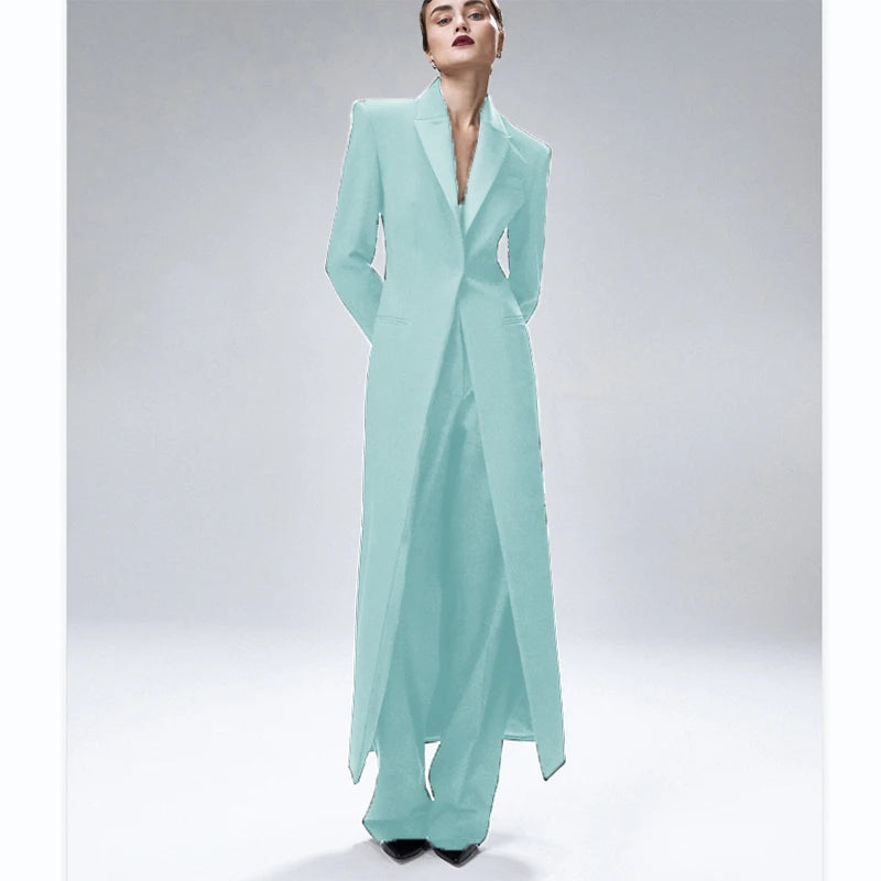 Women's Suit 2-Piece Elegant And Fashionable Women's Suit Jacket Suit Slim Business Formal Wedding One-Button Long Coat XS-XXXL