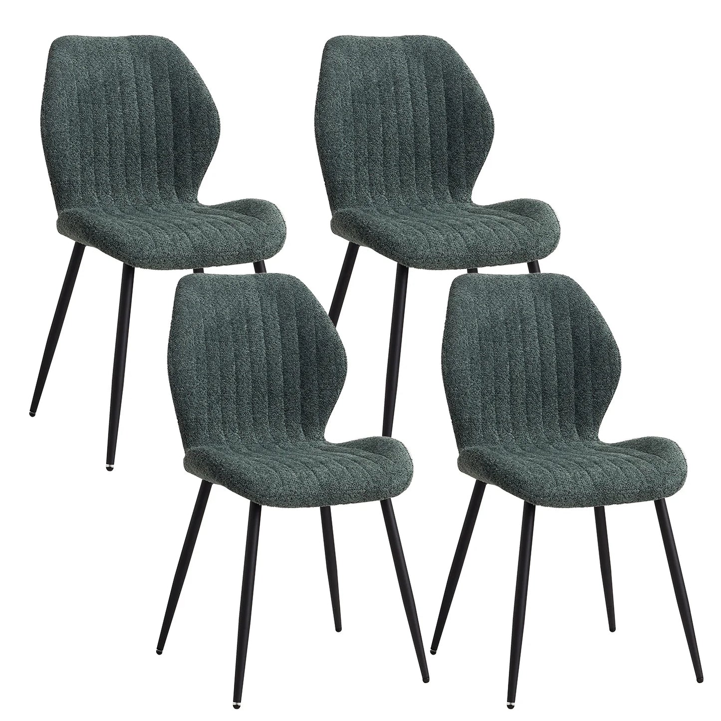 4Pcs/Set Modern Dining Chairs Padded Seat Iron Legs Nordic Minimalist office Chairs For Kitchen Living/Dining Room Restaurant