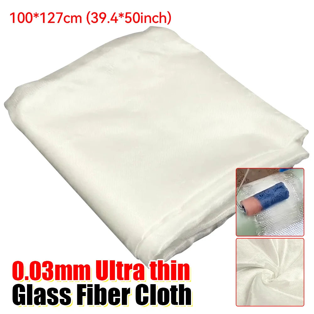 100x127cm Ultra Thin Glass Fiber Cloth 0.03mm Heat Resistant Fiberglass Fabric for Industrial Insulation and Craft Applications