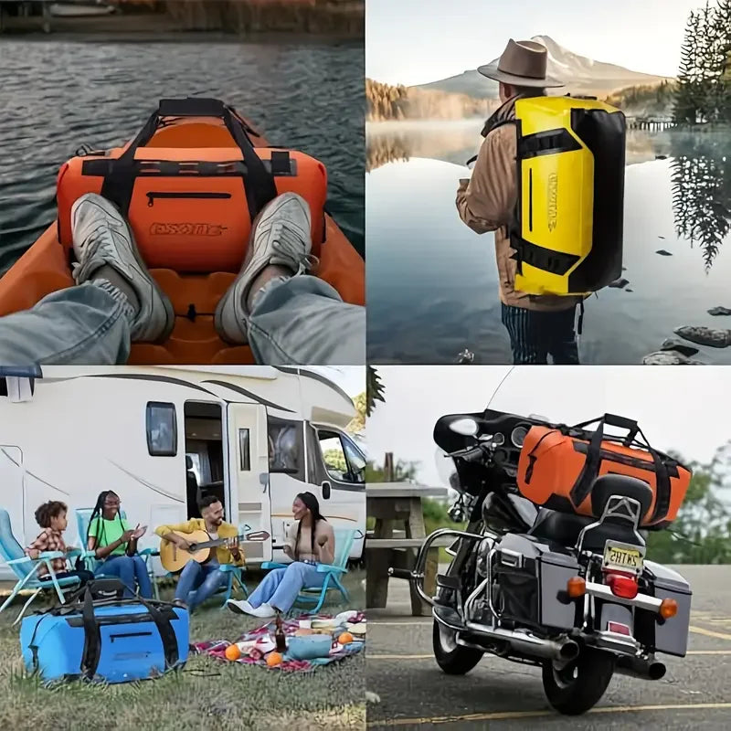 Waterproof Backpack for Women Men 50L Waterproof travel Bag Motorcycle Tail Dry Bags for Camping Boating Kayaking Fishing
