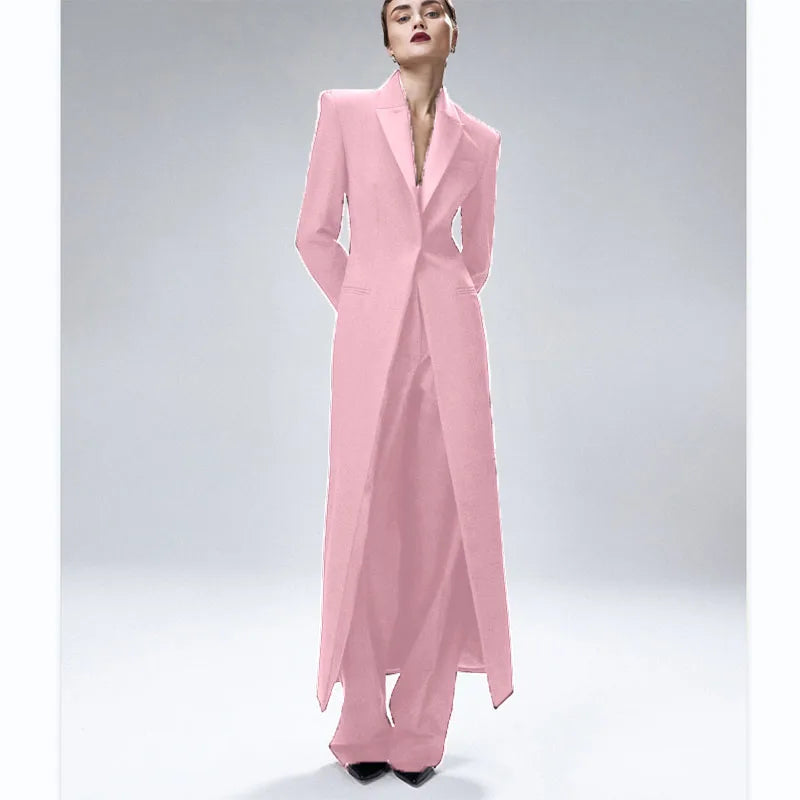 Women's Suit 2-Piece Elegant And Fashionable Women's Suit Jacket Suit Slim Business Formal Wedding One-Button Long Coat XS-XXXL