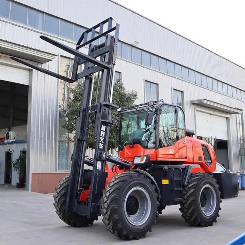 Hot Sale Customized 5t Offroad Forklift Truck | 4WD Diesel 5000kg Lift | Free Parts & Warranty
