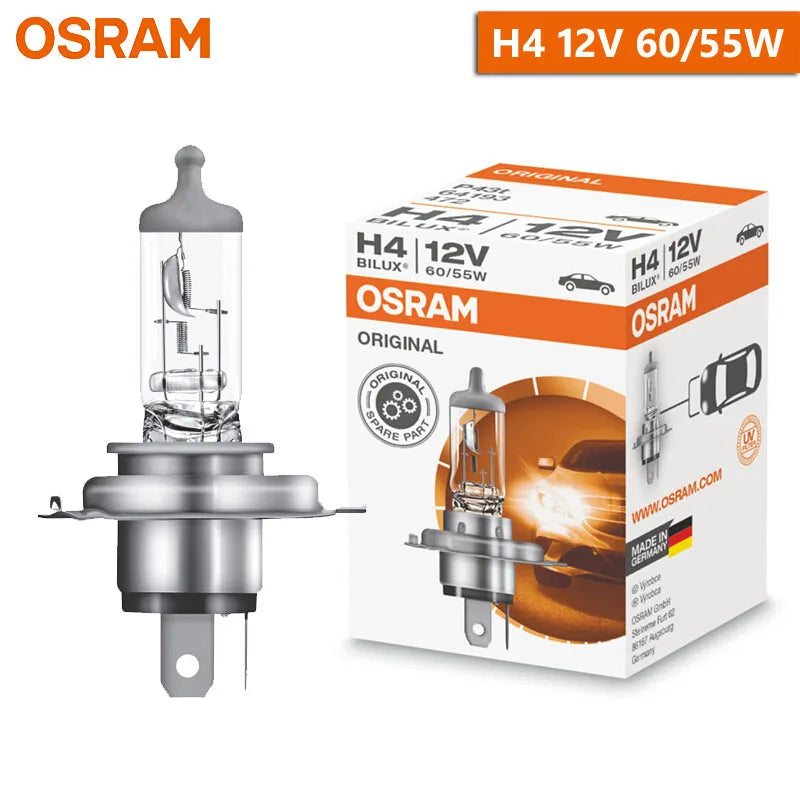 OSRAM H4 H7 H11 12V Halogen Headlight Car Original Lamp 3200K Warm White Standard Authentic Bulb Made in Germany (1pc)