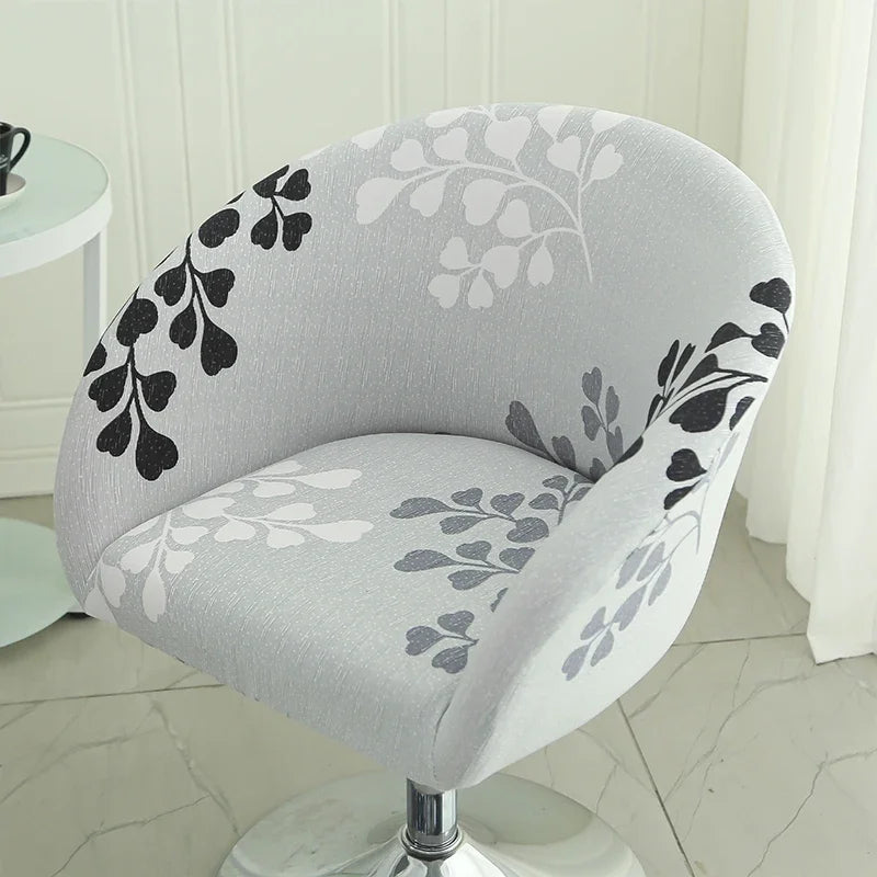 Semi-Circular Chair Cover Elastic Dining Chairs Slipcovers Accent Curved Chairs Dustproof Covers Armchair Seat Case Home Decor