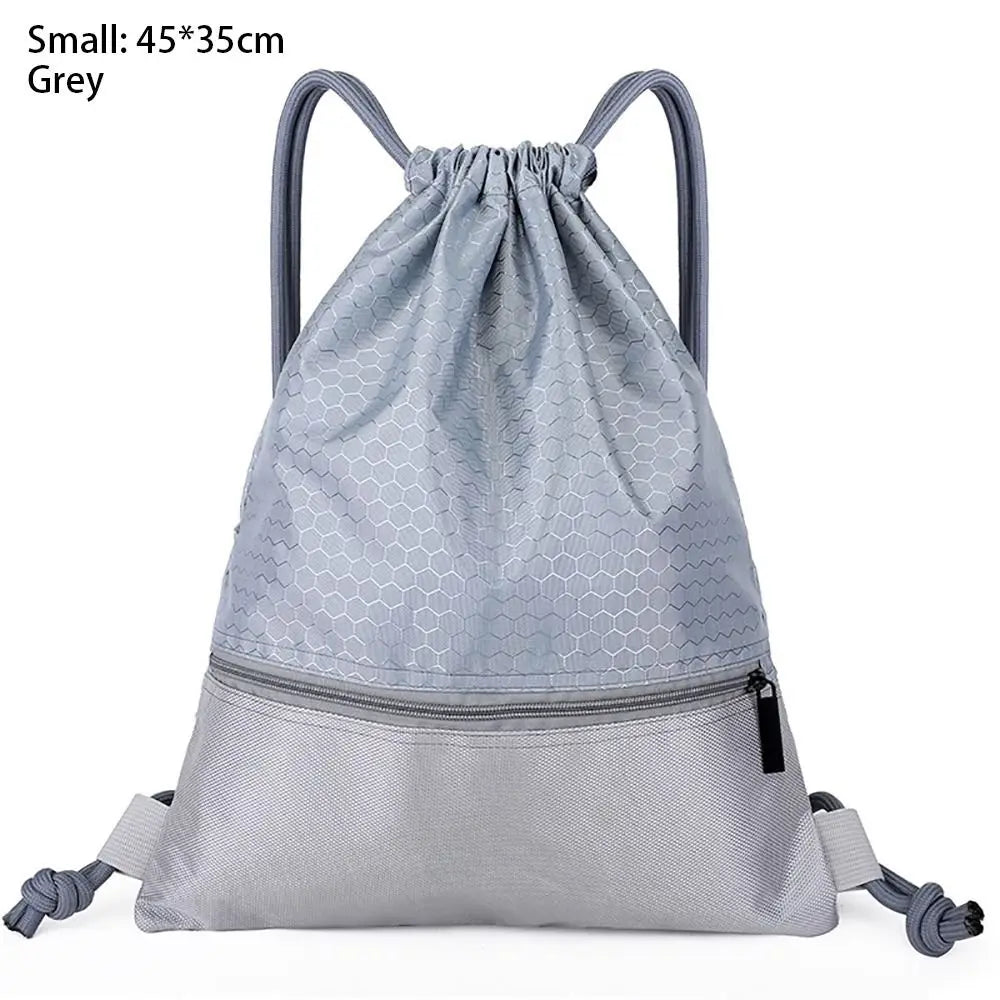 Waterproof Drawstring Pocket Simple Backpack Unisex Fitness Backpack Lightweight Basketball Helmet Storage Bag Oxford Zipper Bag