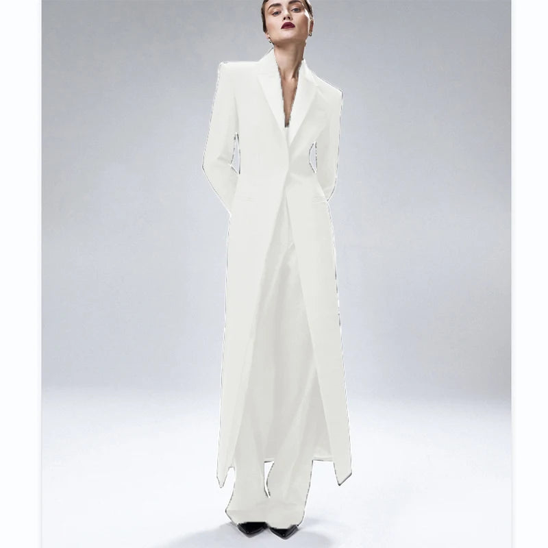 Women's Suit 2-Piece Elegant And Fashionable Women's Suit Jacket Suit Slim Business Formal Wedding One-Button Long Coat XS-XXXL