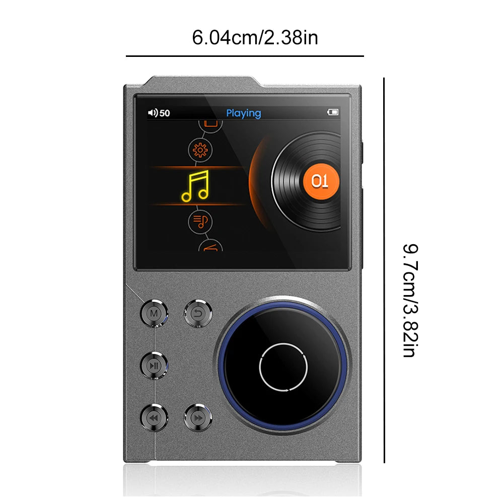 HiFi MP3 Player HiFi Lossless Audio Player Bluetooth-Compatible 5.3 Portable Digital Audio Music Player Support Up To 256GB
