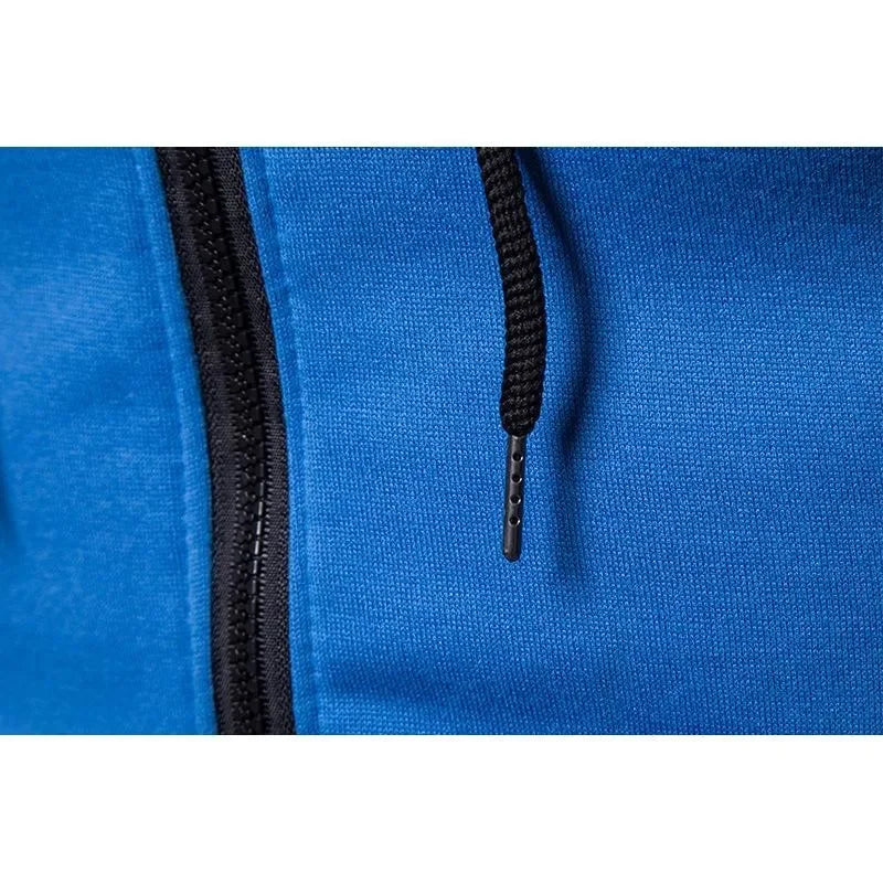 2025 Men's Fall/Winter Leisure fitness basketball two-piece outdoor fashion zipper hooded jacket + jogging pants set