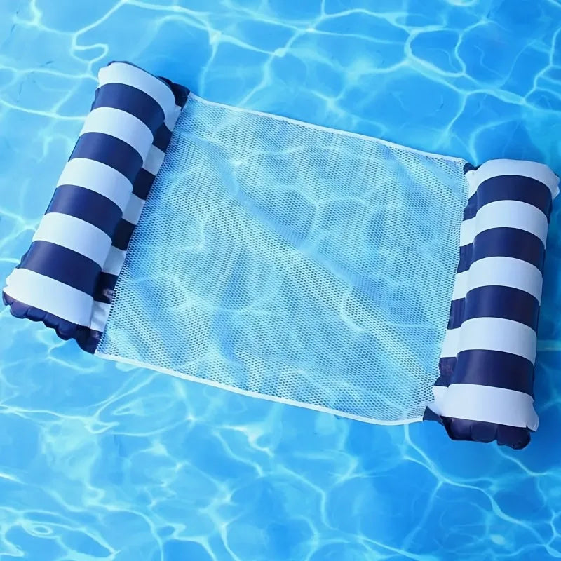 1/2pcs Striped Pool Floats,Inflatable Swimming Floats for Pool Party&Beach,Foldable Lounge Floats,Summer Water Fun PVC Floaties