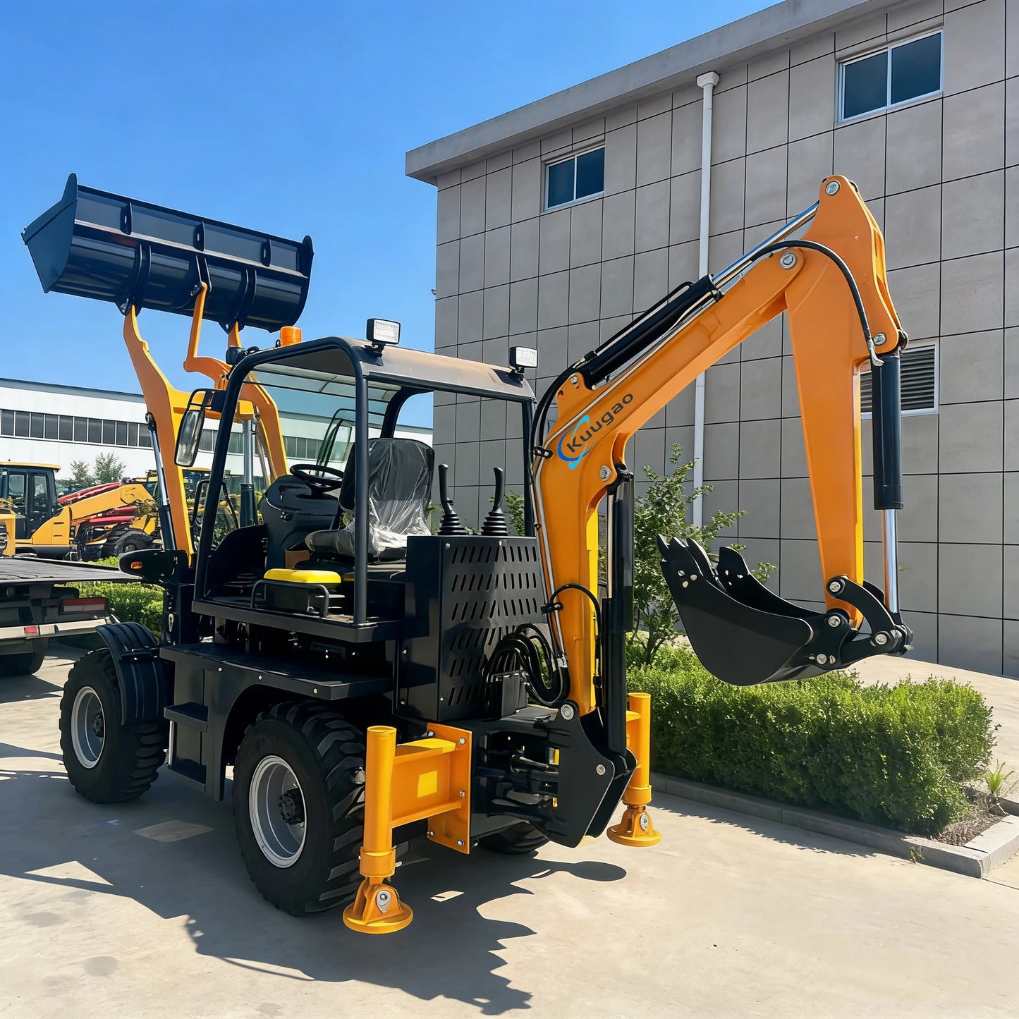 Backhoe Loader Free shipping 4X4 Agricultural tractor Front Loader Mini Excavator Mini Loader Digger Kubota Engine Customized