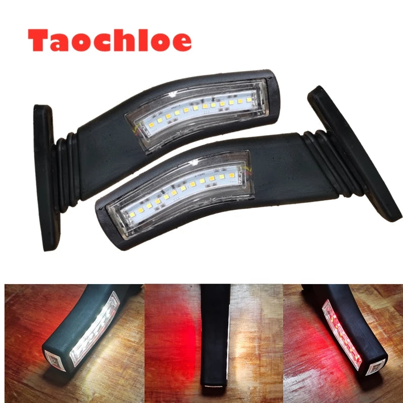1pair 10-30v LED Side Outline lights Stalk lamp Marker Light Lamp E8 E-MARK Trailer Truck Lorry tractor bus indicator lights