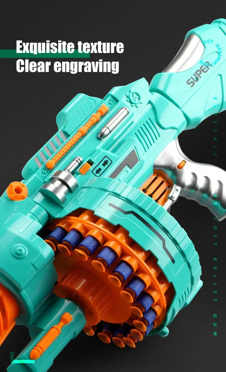 Nerfs Gun Toy Children's Electric Continuous Shooting Gatling Suction Cup Soft Bullet BB Gun Juguetes for Kids Gift