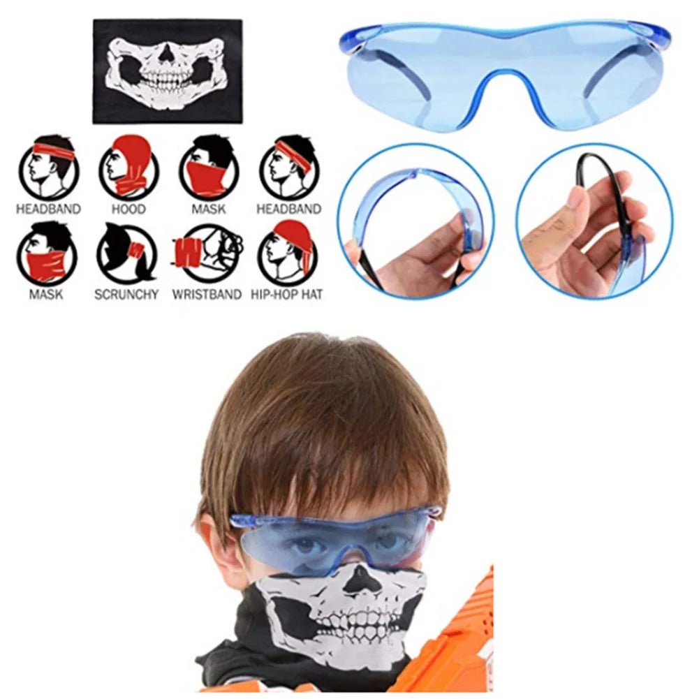 Kids Tactical Vest Kit for Nerf N-Strike Elite Series Bullets Magazines Goggles Bib Undershirt Holder Suit Kits Outdoor Game Toy