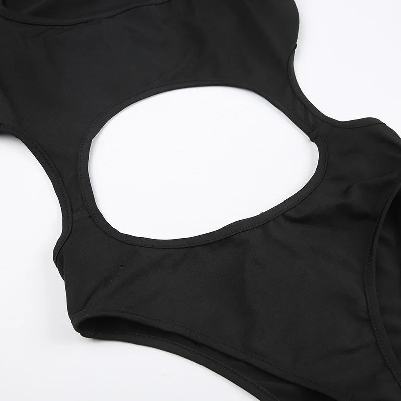 Women's Gothic Techwear Sexy Hollow Out Sleeveless Tank Tops, Bodysuit for Women, Streetwear Style, Backless Playsuit Vest