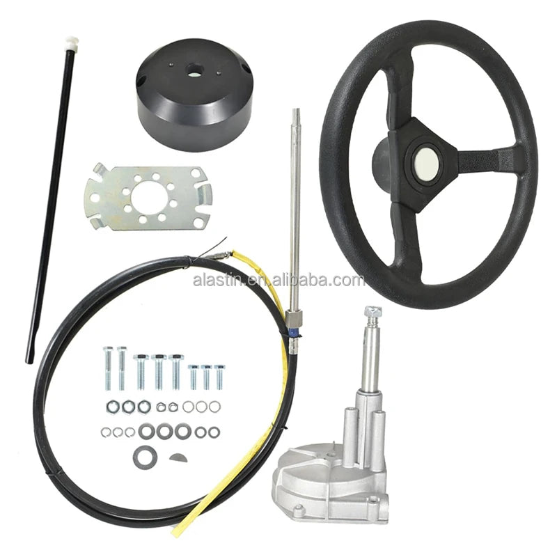 Factory Wholesale Boat Steering Kit 12 Feet Marine Rotary Steering Wheel Yacht Boat Outboard Steering System Cable