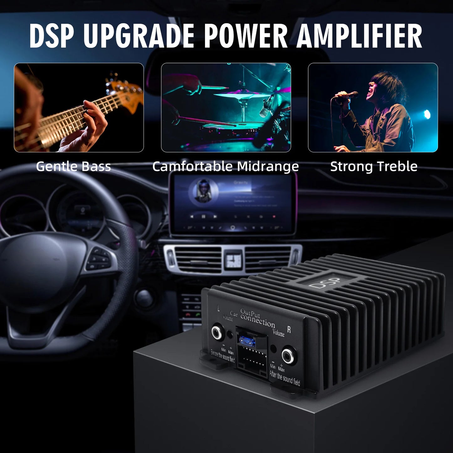Car DSP Upgrade Power Amplifier Plug & Play ANDROID Player Audio Processor Car Dedicated To Improve Sound Quality Audio Subwoofe