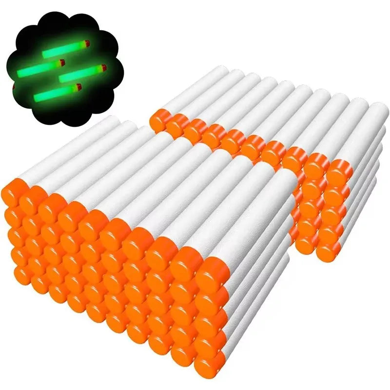 Glow in The Dark Refill Bullets White Soft Darts for Nerf N-Strike Elite Modulus Gun