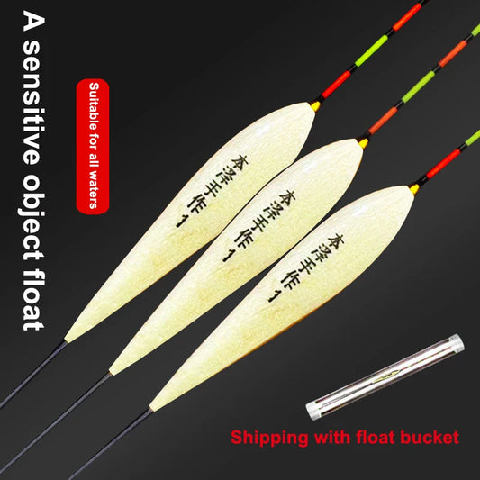 10PCS Fishing Floats Shallow Water And Ice Floats Fishing Spools Fishing Accessories Wooden Floats Fishing Gear