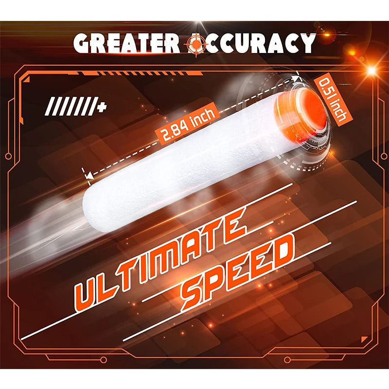 Glow in The Dark Refill Bullets White Soft Darts for Nerf N-Strike Elite Modulus Gun
